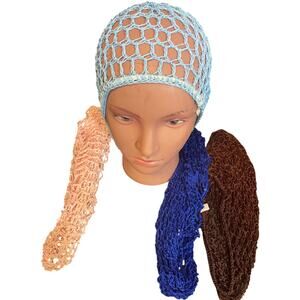 2 pcs Hair Net of different colors.   Colors - Blue, Cream, Brown, Sky Blue.